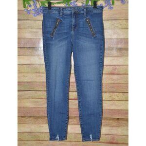 Kut From The Kloth Connie Ladies 10 Dark Wash Skinny Ankle Blue Jeans Zippers